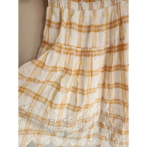 NWT Anthropologie Puff-Sleeve Eyelet Midi Dress Size SP Petites Yellow #9H414 - Picture 6 of 13